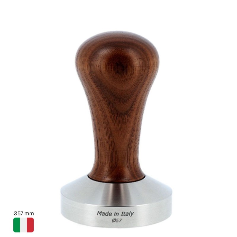 Tamper Caffè Ø57 mm [MOTTA] con Manico in Legno di NOCE ITALIANO