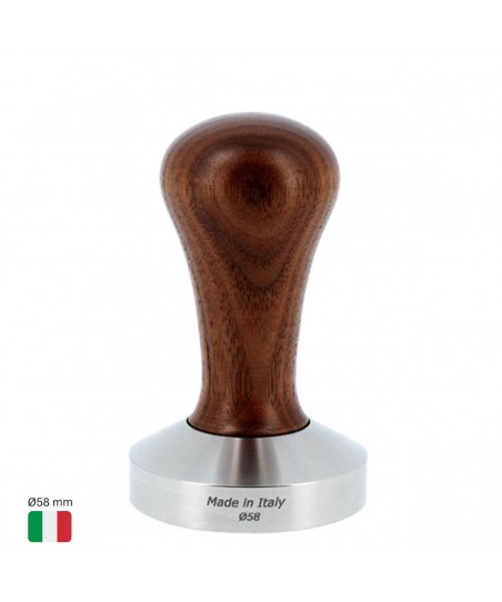 Tamper Café Ø58 mm [MOTTA] con Mango de Madera de NOGAL ITALIANO