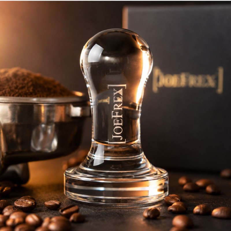 Coffee Tamper Ø58 mm CRYSTAL CLEAR [JoeFrex] Solid Glass
