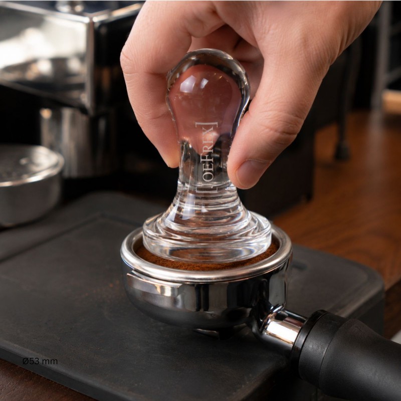 Tamper Cafea Ø58 mm CRYSTAL CLEAR [JoeFrex] din Sticla