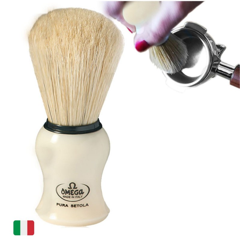 Spazzola Professionale (Setole Naturali) [OMEGA] per la Pulizia del Portafiltro