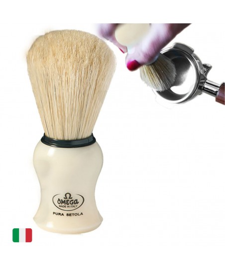 Spazzola Professionale (Setole Naturali) [OMEGA] per la Pulizia del Portafiltro