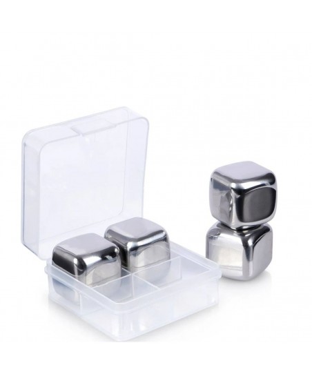 Cuburi Răcire Whisky din INOX - Set 4 bucăti - Whisky Rocks