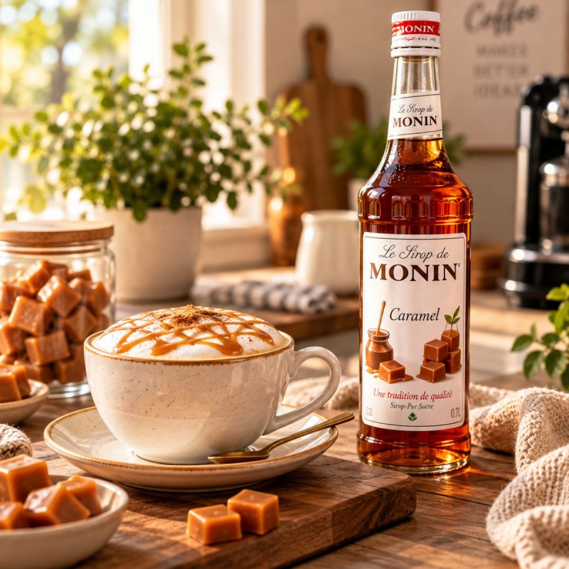 Sirope MONIN Caramelo 700ml – Cappuccino de caramelo casero