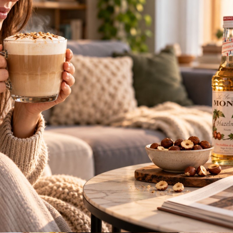 Sirop MONIN Alune de Pădure 700ml – Cappuccino cu alune savurat acasă